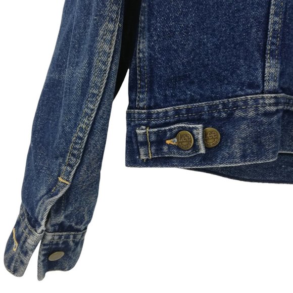 Vintage Lee Denim Trucker Jacket Size 42L Union Made Jean Button Pockets 70s